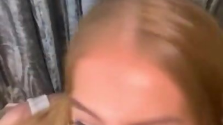 FOXY_RED_X REDHEADED HORNY ONLYFANS SLUT DEEPTHROATING COCK & TAKING A MOUTHFUL OF CUM