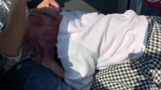 SAKURA 対向車に見られながら弟の車で義理の妹にフェラしてもらう！ 口内発射 ザーメン飲ませた！