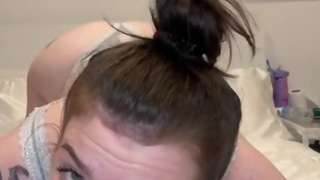 Sucking and riding my dildo