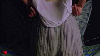 Undressing pants and fingering my pussy