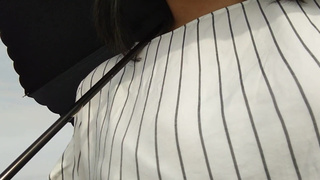 Nipple exposure outdoors. Excited by nipple masturbation, she immediately has a clitoris orgasm.