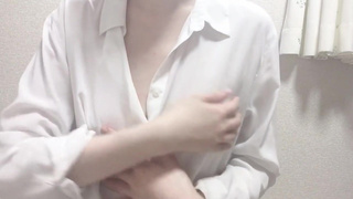 Amateur sexual Japanese nipple masturbation