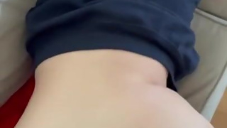 Cute British teen fucked doggystyle on the couch