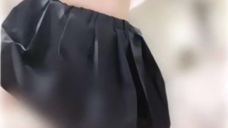 Uniform JK shaved masturbation erotic superb view from inside the skirt