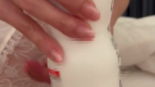 Soft & vacuum hand job with TENGA gets a penis with cock ring ejaculated