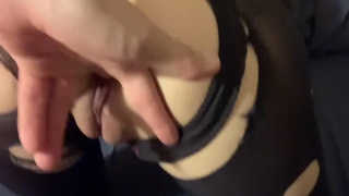 『個人撮影』黒パンスト パンスト破り バック生挿入 美脚 美尻 Japanese pantyhose ass