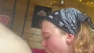 British teen works hard giving her boyfriend a sloppy blowjob and is rewarded with a good hard fuck