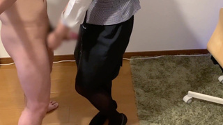 cum onto japanese office uniform