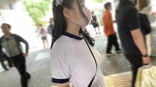 【Ｉカップ変態女子大生とうふ】ノーブラランニング渋谷で体操着ブルマでセンター街を疾走????