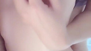 Beautiful girl grabs her own dick and shoots herself / college student / fair skinned / pussy shot /