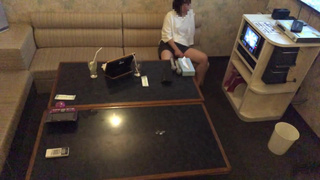 Woman masturbating after singing enthusiastically