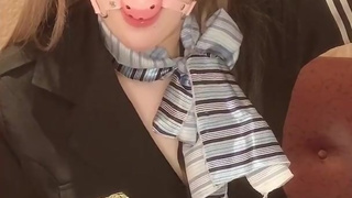 I was stimulated in a sensitive place and made naughty noises. Today, I imagined a cabin attendant.