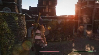 Giantess rampages the city - Skyrim GTS