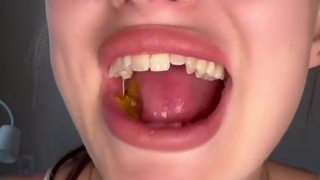 Sweetie swallows gummy bears