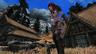 Redhead grows into a giantess for you - Skyrim-GTS