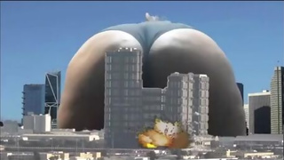 giantess destroys teenie city with huge ass