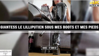 #907 - Giantess Le lilliputien sous mes boots et mes pieds 4K