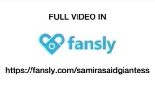 The giantess Samira mistreats you with her ass in front of you (Trailer)