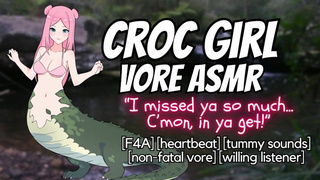 [Audio only] Croc Girl Swallows You! Non Fatal Vore ASMR Roleplay
