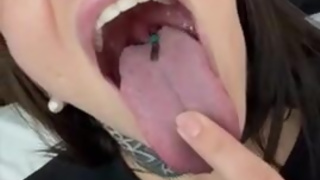 Your giantess Ashley swallows plastic tinys!