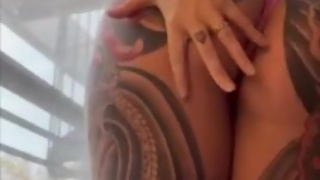 Your giantess Ashley finds you and decides to make you her slave