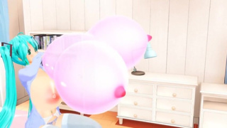 Imbapovi - Miku Breast Expansion with Balloon Blowing