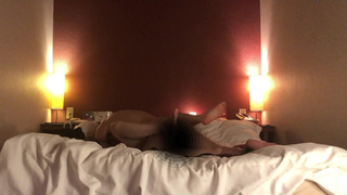 an amateur, black-haired, fair-skinned, neat, slim, beautiful college student and over 50 old man