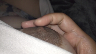 Midnight clitoris squeezing masturbation.