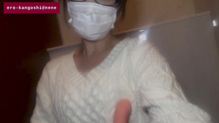 勤務終了後のエロ行為…。変態看護婦が公衆トイレで…痴漢からの一人オナニー