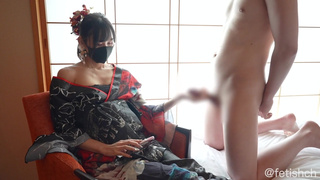 Japanese Cosplay Handjob♡ While you're relaxing, you still have your jerking, how's it feel?????