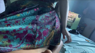 brunette wakes up horny and ends up wiggling on my dick in a little dress