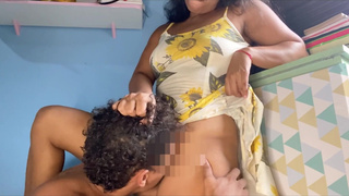 step-mother came alone to my room wearing a dress without panties and look what happened