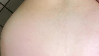 Sneaky finger fuck in movie theater & risky creampie in public bathroom POV