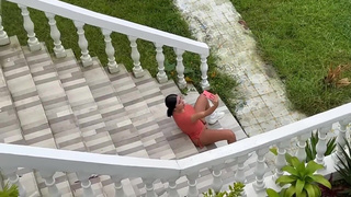 Latin girl Busted in public doing a xxx vid for her bf