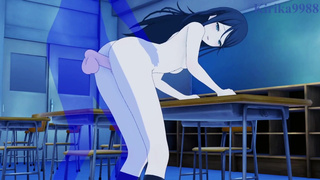 Ichika Hoshino and I have intense sex in the classroom at night. - Project SEKAI Hentai