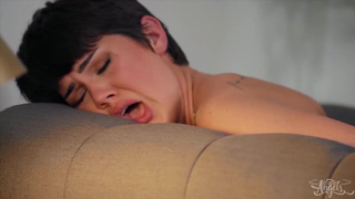Transangels - Short hair Tgirk Daisy Taylor rides bareback Rickys huge cock