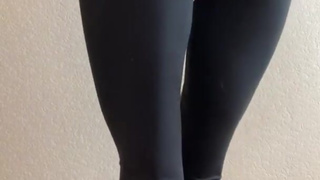 Sexy ass in black leggings
