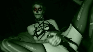 Human voodoo doll creams an orgasm