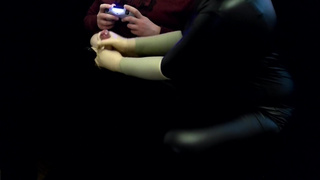 Got Milked with long latex gloves while gaming