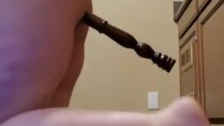 BBW Fucks Ass with Table Leg