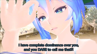 MMD Giantess Vore - Miku at the Beach