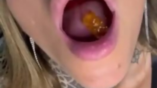 Your sexy giantess Ashley has fun eating gummy bears as if they were tinys