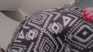 719 Giantess finds man pinned by her huge panties and plays with him. feet and ass and big panties