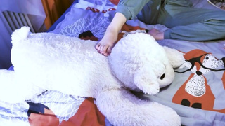 Cute teen girl feet and soles - I wish you were the plush toy under my toes