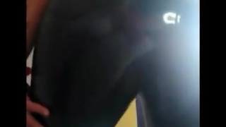 Your giantess Ashley in latex pants makes you worship her big butt