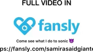 Giantess Samira gets excited crushing a Sonic plushie