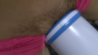 slow motion huge cock sissy toy milking