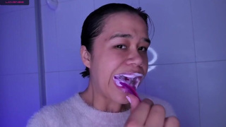 I brush my teeth deeply, spit in glass, Lila Jordan