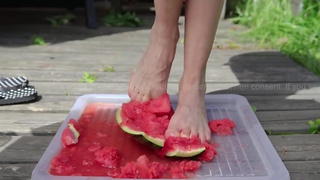 Crushing Watermelon Barefoot