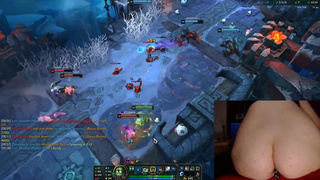 Stimulation in ass and pussy while playing League of Legends #14 Luna